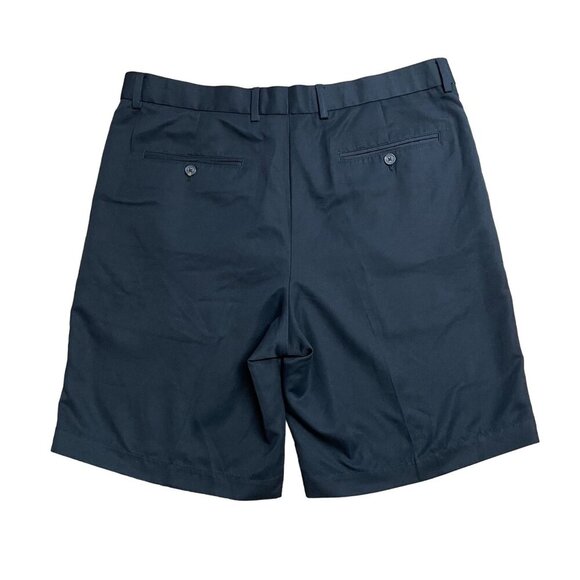 GREG NORMAN GOLF SHORTS MENS SIZE 36 ATHLETIC POCKETS CHINO LOGO FLAT FRONT BLK - Picture 2 of 8